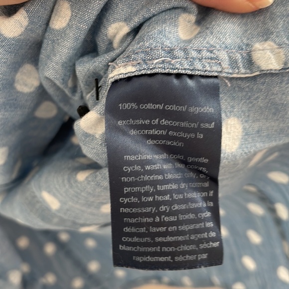 Denim polka dot button up - Picture 4 of 4